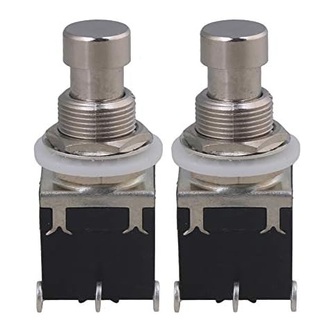 Lovermusic Black Plastic Effects Pedal Stomp Box Foot Switch with Lock Replacement for Electric Guitar Pack of 2 Cover