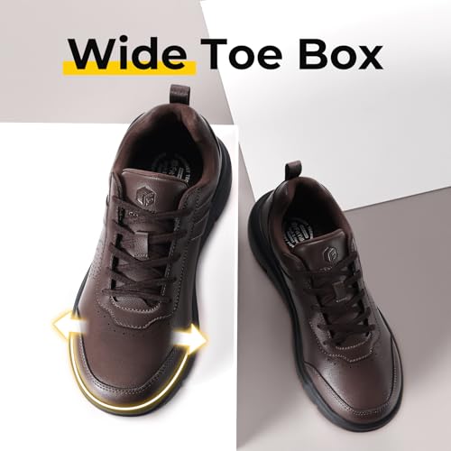 Image of FitVille Wide Shoes for Men Dress Sneakers Casual Oxfords Comfortable Shoes for Men Lightweight Plantar Fasciitis Bunions