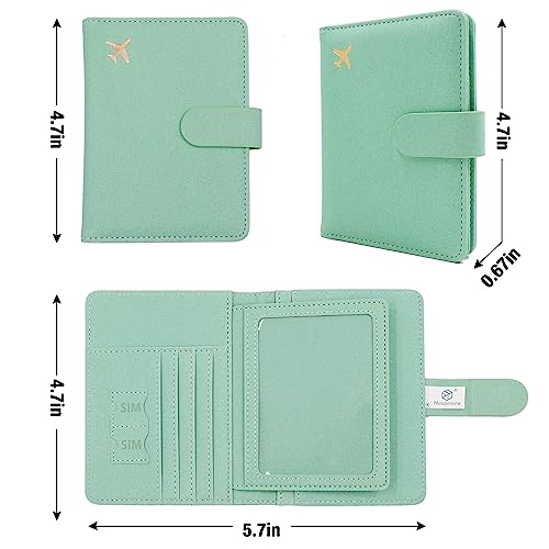 Image of Melsbrinna Rfid Passport Holder for Travel women /Men, Cute Passport Wallet Rfid Blocking Card Slots, Rfid Passport Cover /CaseTravel Wallet, Passport Book Holder (1, Green4)