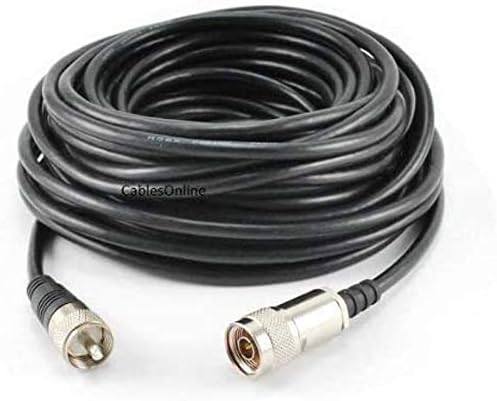 CablesOnline RG8x Coax UHF (PL259) to N-Type Male Antenna Cable 50ft
