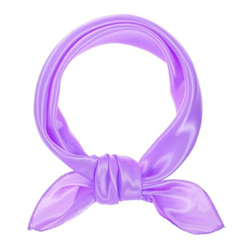 Chiffon Square Ribbon Neck Scarf, Satin Purse Scarf, Retro Wrap Neck Scarves, Handkerchief for Women Costume Accessory - Main Image