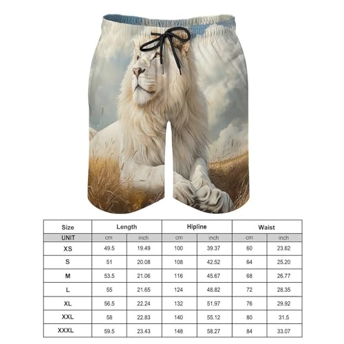 Majestic Lion Animal Men's Swim Trunks Quick Dry Board Shorts Hawaiian Beach Shorts With Pocket2