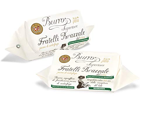 Prämierte Rohmilchbutter aus Rohrahm Sahne 84% Fettgehalt - Butter Superior fratelli Brazzale aus Italien Kräuterbutter gesalzen (gesalzen mit Rosmarin) Cover