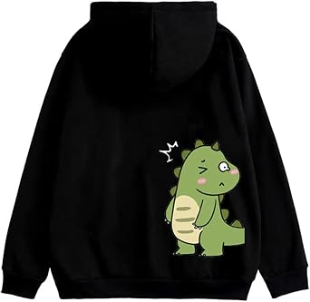 Funny Dinosaur Couple Hoodie-Long Sleeve Thickened Pullover Sweatshirt Couple Matching Hoodie(Pack Of 1 Hoodie)