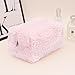 Sherpa Fabric Makeup Bag 6.7x4.7x3.7 Inch Fuzzy Travel Cosmetic Bag for Women, Plush Zipper Make Up Pouch Toiletry Organizer Fashion Christmas Valentine Gifts Portable Storage Bag Trendy Stuff (Pink)