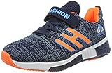  Powtech Unisex-Kinder rutschfeste Turnschuhe Komfortable Atmungsaktiv Laufschuhe Sneaker (CN34, 861-Orange blau)