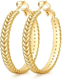 Senteria 925 Sterling Silver Hoop Earrings for Women Lightweight Large Silver Hoop Earrings Wheat Twisted Hoop Earrings Hypoallergenic 5mm Wide Big Silver Hoop Earrings for Women Girls 30/40/50mm
