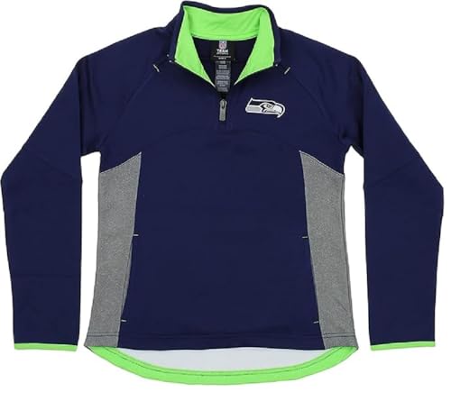 Outerstuff Seattle Youth Girls (7-16) Extreme 1/4 Zip Performance Jacket - Navy