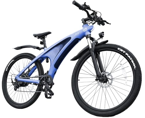 【Design ispirato allo squalo】Mountain bike elettrica uomo con telaio monoscocca in lega aeronautica senza saldature. Linee aerodinamiche, stabilità migliorata, carico fino a 150 kg.