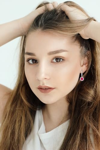 Starchenie Huggie Hoop Earrings 925 Sterling Silver Birthstones Dangel Drop Earrings Gift for Women3