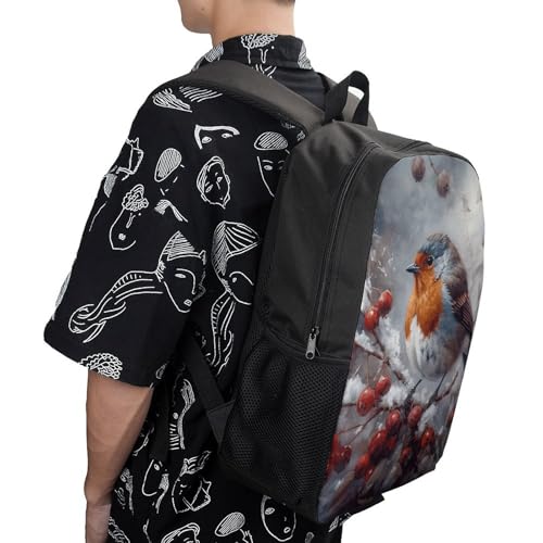 Sac à dos durable oiseau sur branche, finition soignée pour ordinateur portable