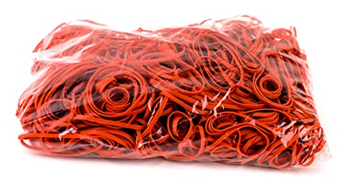 Small Rubber Bands RED Size #5 (7/8 x 1/16 inches) 10000pcs (1 Pound per Box) - Rubber Bands for Office, Commercial, Store, Home, Kitchen, Industrial, Money, Electrical Use by EcoQuality