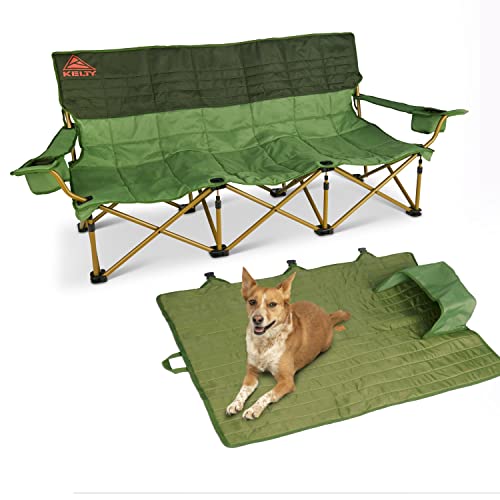 Image of Kelty Lowdown Couch - 3 Person Capacity Camping Chair, Extra Large and Sturdy Bench for Campsites, Soccer Games, and Backyard Parties