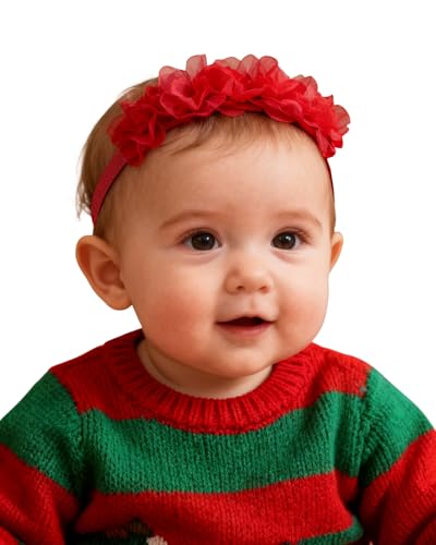 Bandeau bébé fille fleurs Fmeida aux finitions soignées pour nouveau-né