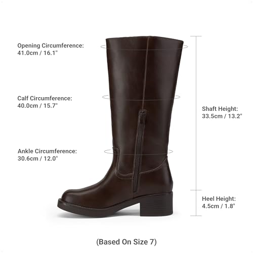 Image of DREAM PAIRS Women's Square Toe Platform Chunky Block Heel Knee High Riding Boots