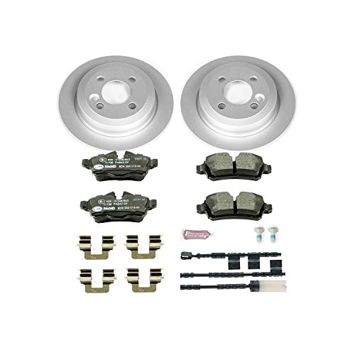 Image of Power Stop ESK6331 Rear Euro-Stop Brake Kit Mini Cooper and 1 Rear Sensor Wire For Mini Cooper 2011-2015 [Model Specific]