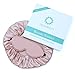 Sosun Beauty Double Layer Blush Pink Satin Sleep Bonnet with Tie Band and Free Matching Sleep Mask