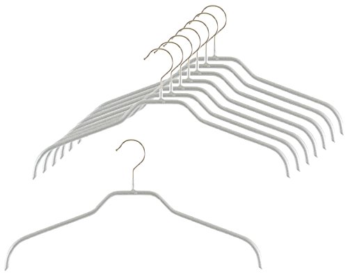 マワ すべり落ちない MAWAハンガー 「Woman シリーズ」 シルエット41 ラメシルバー 8本組 MA3210LSL-SET8