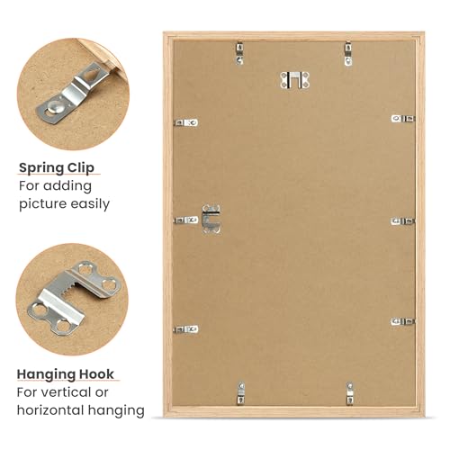 Image of upsimples 12x18 Picture Frame Solid Wooden, Nursery Decor, 1Pack Natural