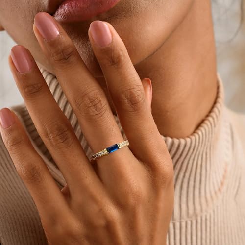 JSJOY Birthstone Rings for Women Gold Rings that Don't Tarnish Engagament Gifts for Her Promise Ring Eternity Band Ring for Women Birthday Gifts for Sister Girlfriend Size 5-102