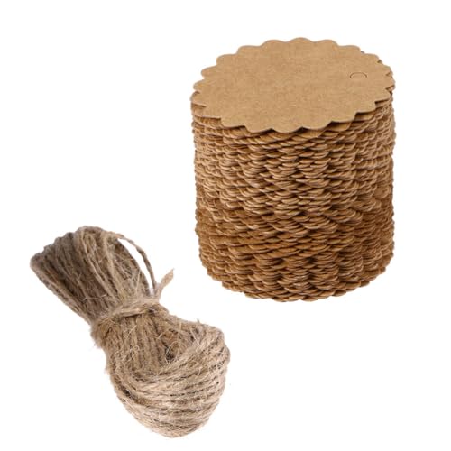 Etiquetas de papel kraft fáciles de escribir con cordón rústico resistente para manualidades