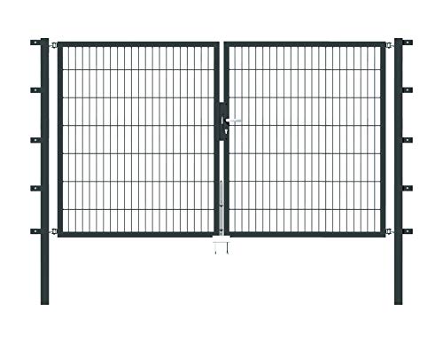 Alberts 648541 Doppeltor Flexo mit Zubehör | verschiedene Breiten und Höhen | anthrazit | Breite 250 cm | Höhe 140 cm