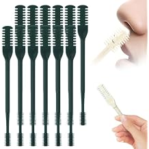 Fauppt 2 in 1 Nasal Hair Cutter Mini Travel Essentials,Upgraded Manual 360 Rotating Nostril Hair Removal Tool Double Sided Nose Hair Trimmer with Ear Picker for Women Men Dark Green, 12 Pack