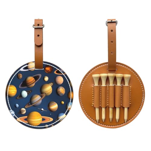 Solar System Planets Brown Golf tee Storage Bag - Durable and wear-Resistant Golf Accessories