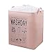 75L Cesto para la Ropa Plegable Cestas de Ropa Impermeable Algodón de Lino Bolsas Almacenamiento para Colada Tela Cestos Juguete Ropa Sucia Redondo Organizador con Asas Cordón - Rosa
