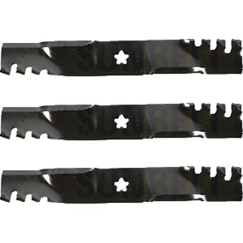 (3 Pack) Premium Mulching Toothed Replacement XHT Lawn Mower Blade Fits Craftsman 180054 | 16.75" x 2.5" / 5 Pt. Star Hole