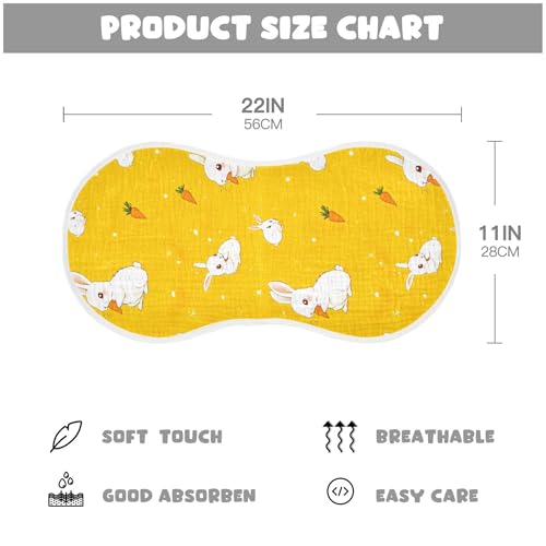 xigua Cute White Rabbits Baby Burp Cloths for Newborn Boys and Girls 2 Pack, Soft & Absorbent Cotton Baby Burp Cloth, Baby Washcloths, Newborn Towel, Burp Rags4