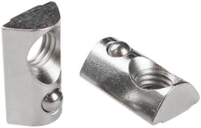 100/50pcs M3 M4 M5 M6 Roll in Spring T-nut with Ball for Aluminum Extrusion 2020 Series aluminum profile groove 6 - (Size: 20-M5 50pcs)