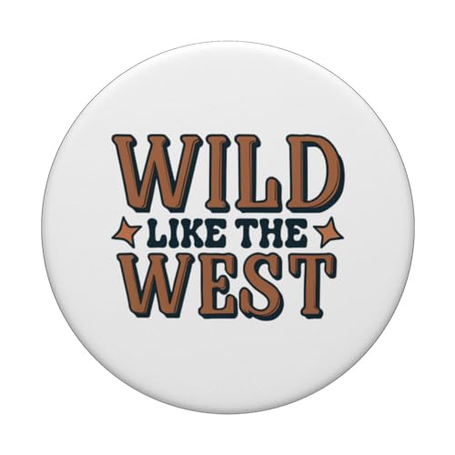 Wild like the West! Western Style Outfits Wild West Lover PopSockets Swappable PopGrip, Black - Image 3