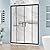 DELAVIN 60" W x 75" H Semi-Frameless Double Sliding Shower Door, Shower Glass Door with SGCC Clear Tempered Glass, Water Repellent Black Shower Door with Magnetic Seal Strip