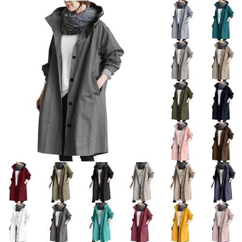 Veste de pluie légère imperméable femme grande taille avec capuche