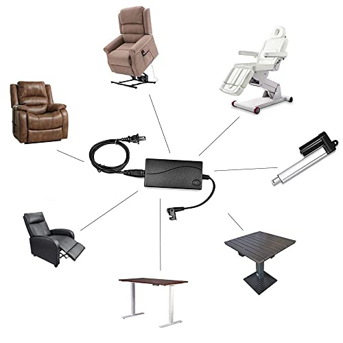 CUGLB Lift Chair AC/DC Switching Power Supply Transformer, 29V 2A Power Recliner Transformer with 4Ft AC Cord and 6.5Ft Motor Cable - Thumbnail 5