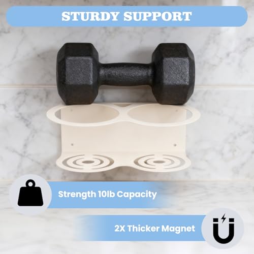 Image of 2 Pack Magnetic Stanley Cup Holder Water Bottle Organizer for Stanley 30&40 oz Tumbler with Double Sided Tape Hold Stanley Cup Accessories for Kitchen Fridge Cabinet(White)