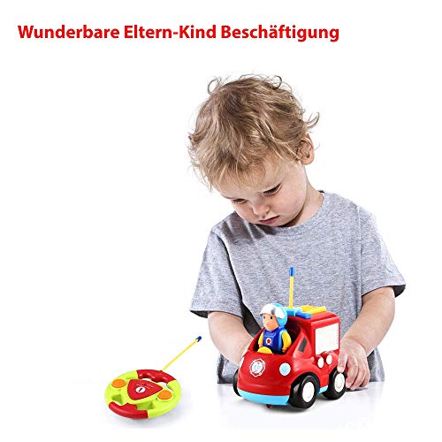 HSP Himoto Mein erstes Auto RC Ferngesteuerter Feuerwehrwagen, Fahrzeug, Auto mit coolem Sirene und Lichtfunktion, optimal für kleine Kinder und Jugendliche inkl. Fernsteuerung, Modell-Auto, Car