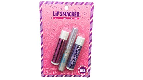 Bonne Bell Lip Smackers Gumdrop & Pomengranate Punch Lip Balm with Vanilla Icing Frosted Lip Gloss 3 Piece Package