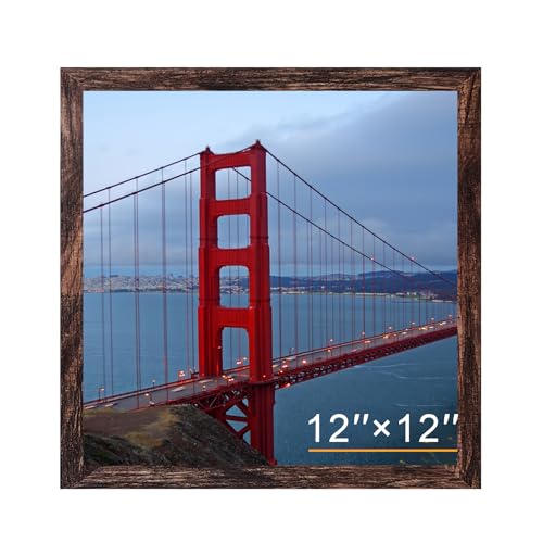 Image of BESCRCL 12x12 Picture Frame Wall Hanging, Engineered Wood Photo Frames for 30 x 30cm Diamond Art Painting, Brown, 1 Pack