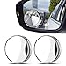 2 Pcs Blind Spot Mirrors, 360° Rotate Sway Silver Round Curved Convex Wide Angle Mirror, Waterproof HD Crystal Glass Blindspot Mirrors for Car, SUV Trucks Traffic Safety