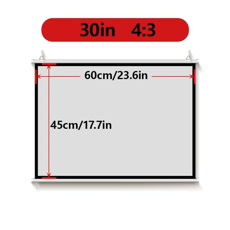 Pantalla de proyección manual 60" 16:9 para cine en casa miniatura 2