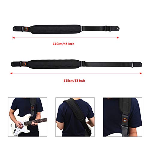 Sangle de Guitare Ajustable SBR Mousse à Mémoire, avec Extrémités en Cuir Véritable, Largeur 9.2cm avec Porte-médiators… - Les Beatles, Paul McCartney, John Lennon, RIngo Starr, George Harrison Sangle de Guitare Ajustable SBR Mousse à Mémoire, avec Extrémités en Cuir Véritable, Largeur 9.2cm avec Porte-médiators… – Image 5