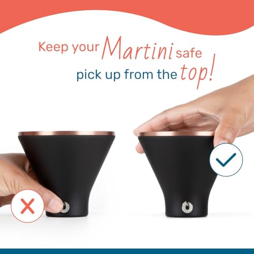 image for SNOWFOX Premium Vacuum Insulated Stainless Steel Martini Glass, Set of