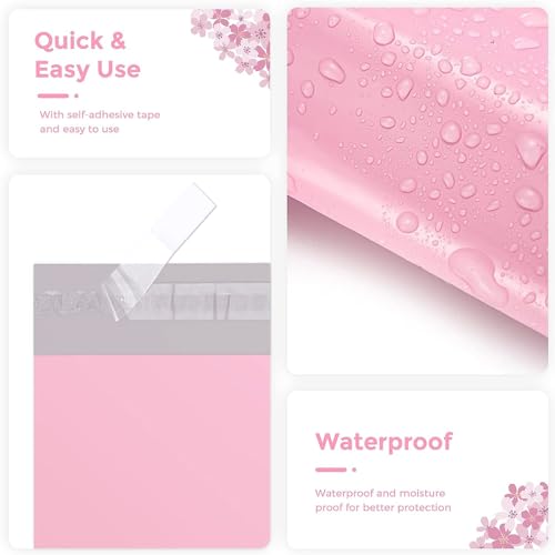 Image of Metronic Poly Mailers 12x15.5 100 Pack, Self Seal Shipping Bags for Clothes | Strong Adhesive Waterproof Tear-resistant Mailing Envelopes, Packaging Bags for Boutiques, Small Business, Light Pink