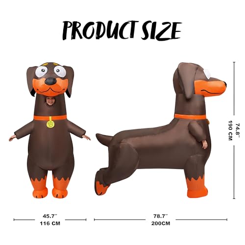 Spooktacular Creations Kids Halloween Inflatable Costumes, Dachshund Full Body Blow Up Costumes for Halloween Animal Cosplay Themed Party4