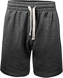PROGO USA Men’s Shorts – Classic Fleece Workout Shorts - Men Shorts Casual with Elastic Waist (Charcoal, X-Large)