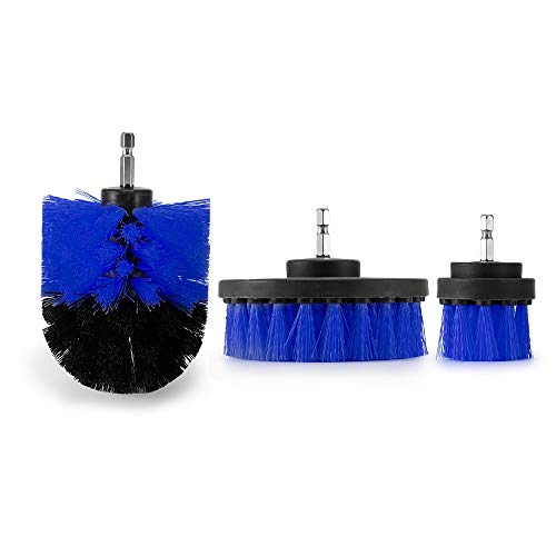 3pcs Scrubber-Pinsel-Set for Badezimmer, Bohren Scrubber Bürste for Reinigung, Bürste - Akku-Bohrschrauber Befestigung Kit (Color : Blue)