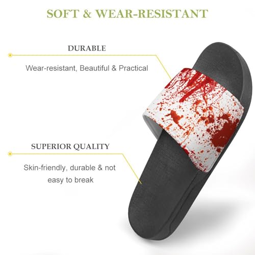 Blood Splatter Horror Womens Slide Sandals Non Slip Summer House Slippers for Girls Slip-on Flip Flops3
