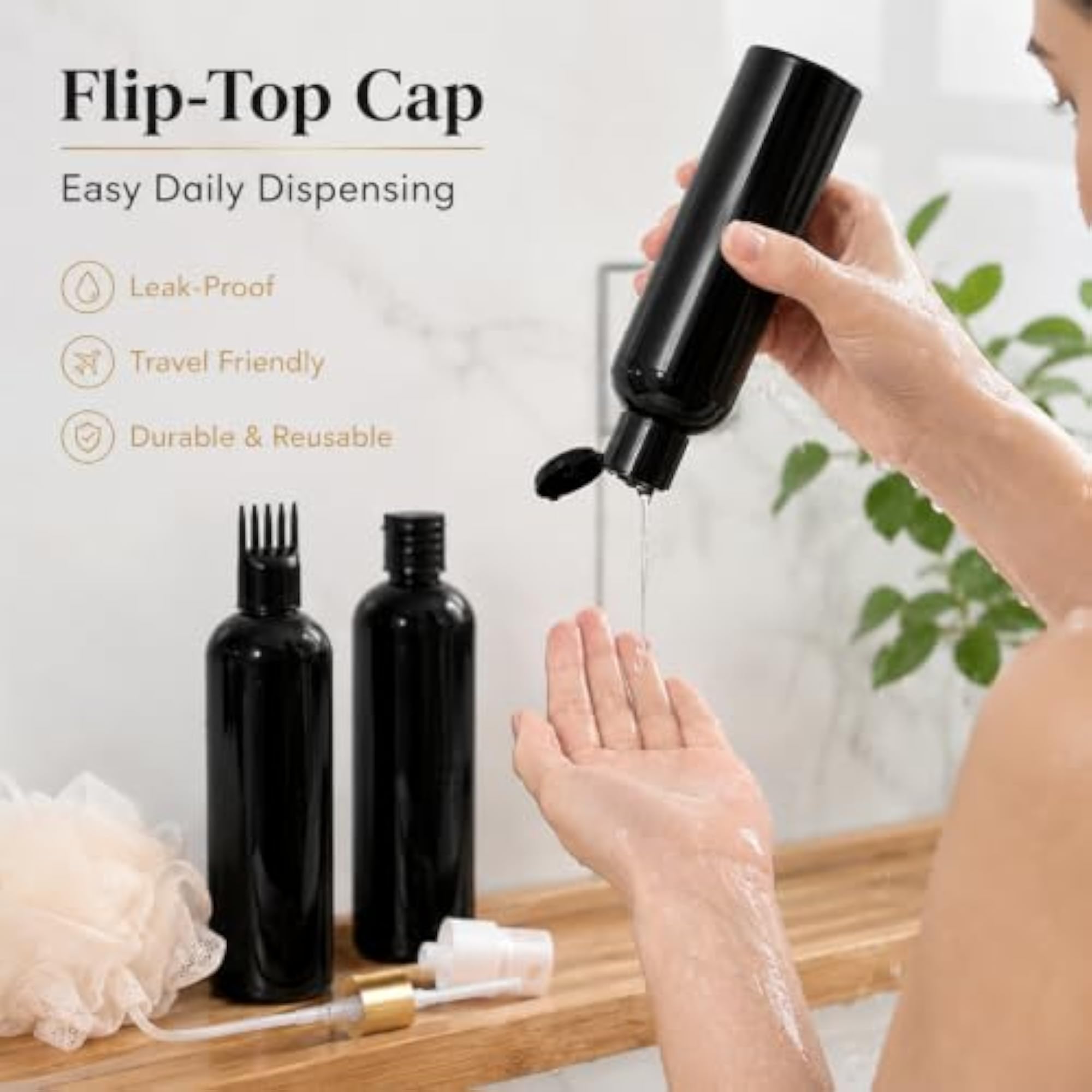 Cylindrical Refillable Containers, 3 Pcs Set